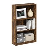 Furinno JAYA Boekenplank, boekenkast met 3 niveaus, boekenkast met verstelbare planken, 9,5 x 24,5 x 40,3, voor woonkamer, slaapkamer, thuiskantoor, amber grenen