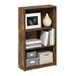 Furinno JAYA Boekenplank, boekenkast met 3 niveaus, boekenkast met verstelbare planken, 9,5 x 24,5 x 40,3, voor woonkamer, slaapkamer, thuiskantoor, amber grenen