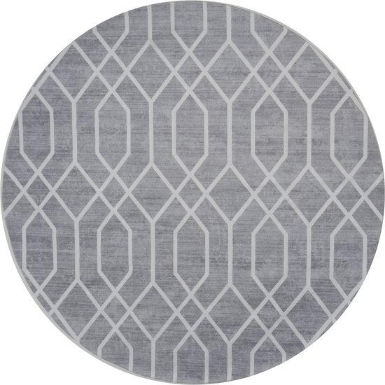 Vloerkleed Pattern Rond Grijs &#248;160 cm