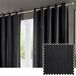 Paoletti Corinthian Velvet Gordijn Paar - Zwart - 168x183cm