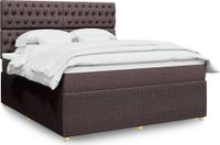 Maison Exclusive - Lit boxspring avec matelas, marron foncé, 180 x 200 cm, tissu