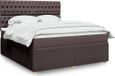 Maison Exclusive - Lit boxspring avec matelas, marron foncé, 180 x 200 cm, tissu