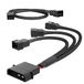 KabelDirekt Molex Y-kabel 12 V 2-polig naar 3 x 2-polig - 15 cm | Y-kabel 15 cm Molex naar 3 x PWM-ventilator + PWM ventilatorverlengkabel 30 cm