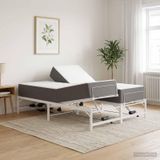 Maison Exclusive - Cadre de lit réglable électriquement Blanc 137 x 190 cm Acier