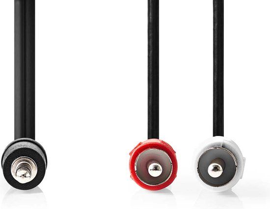 Nedis Stereo-Audiokabel - 3,5 mm Male - 2x RCA Male - Vernikkeld - 1.50 m - Rond - Zwart