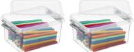 Sunware Set van 12x stuks Sunware Q-line opberg box/opbergdoos - 2 liter - 20 x 15 x 10 cm - kunststof - opslagbox - transparant/zilver