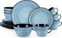 Porcelaine vaisselle, 16 pièces, set combiné avec assiettes plates, assiettes à dessert, bols et tasses pour 4 personnes