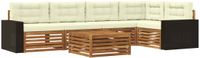 vidaXL - Buiten - bank - set - 6 - st - Natuurlijk - en - Crème - Polyester
