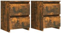 vidaXL Nachtkastjes - Set van 2 - Gerookt Eiken - 30x30x40 cm