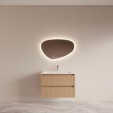 Boss & Wessing BWS Badmeubelset Riga Met Asia Wastafel Wit 80 cm Licht Eiken Japandi