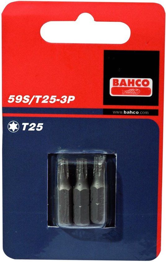 Bahco x3 bits T10 25mm 1/4" dr standard. | 59S/T10-3P
