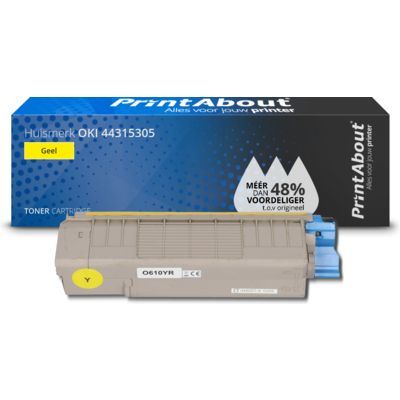 PrintAbout Compatible OKI 44315305 Toner Cartridge - Yellow - 6750 Pages