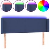 vidaXL Hoofdbord LED 147x16x78/88 cm stof blauw