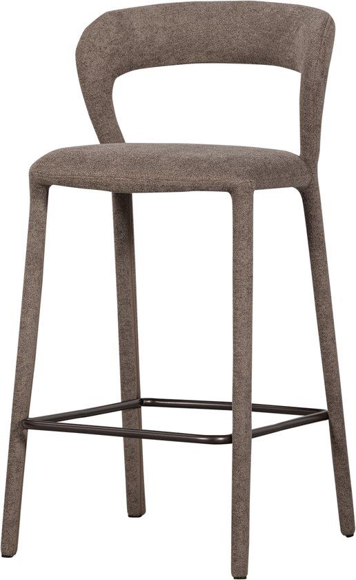 WOOOD Noble Barstoel - Taupe - Geweven Stof - 95x48x52 cm