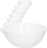 PlasticForte bols à dessert et de service - 20x - 950 ml - blanc - plastique - rond - 17 x 7 cm