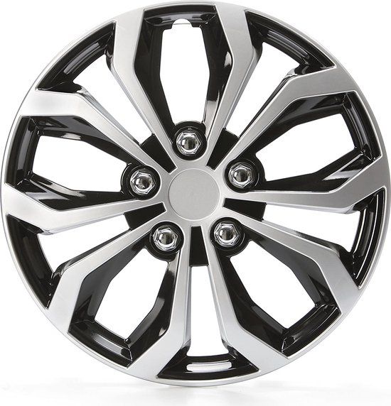 Cartrend Daytona 16 inch universele wieldoppen zwart/zilver