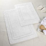 Superior 2-delige katoenen antislip badtapijt set, wit