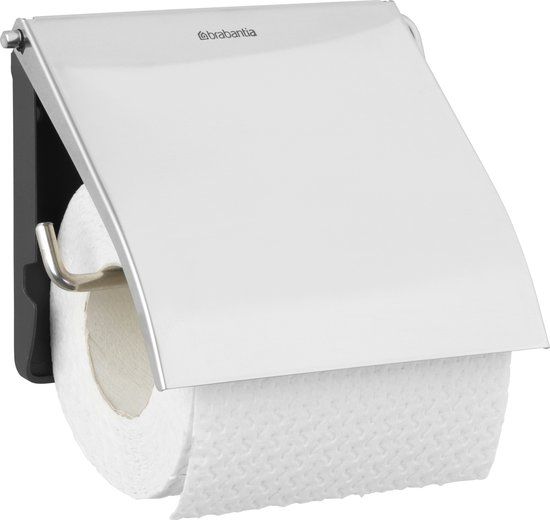 Brabantia ReNew WC Rolhouder - Brilliant Steel - Met Klep
