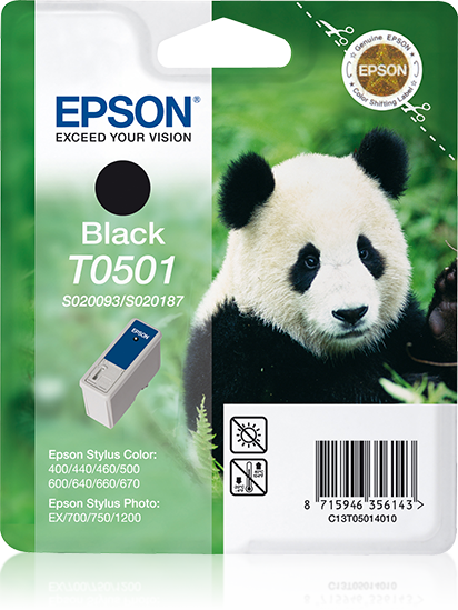 Epson Panda inktpatroon Black T0501 single pack / zwart
