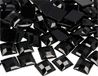 Decoratieve edelstenen, vierkant, zwart, ondoorzichtig, 16 x 16 mm, 500 stuks.