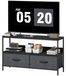 StarTech TV-meubel - 2 lades en een open vak - Geschikt voor televisies tot 119 cm - 98 x 29 x 56 cm - Modern design - Zwart