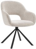 DÉJA Living Eetkamerstoel Livia - Beige - Draaibaar - Set van 2