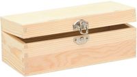 Glorex Hobby Schatkistje met sluiting en deksel - Hout - Lichtbruin - 20 x 8 x 7 cm