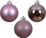 Decoris Mini kerstballen - 14x st - lila paars - D3 cm - kunststof