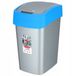 Curver Cuver - Prullenbak / Afvalbak met deksel - Grijs met blauw frame - 25L, Flip Bin