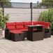 Maison Exclusive - Ensemble de meubles de jardin 7 pièces avec canapé et coussins, marron, en polyrotin