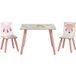 Table et 2 chaises enfant en pin, motif animal, chambre enfant, 3-8 ans