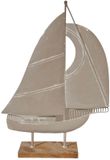 Merkloos Mansion Atmosphere Decoratie zeilboot metaal/hout 36x8x51,5cm