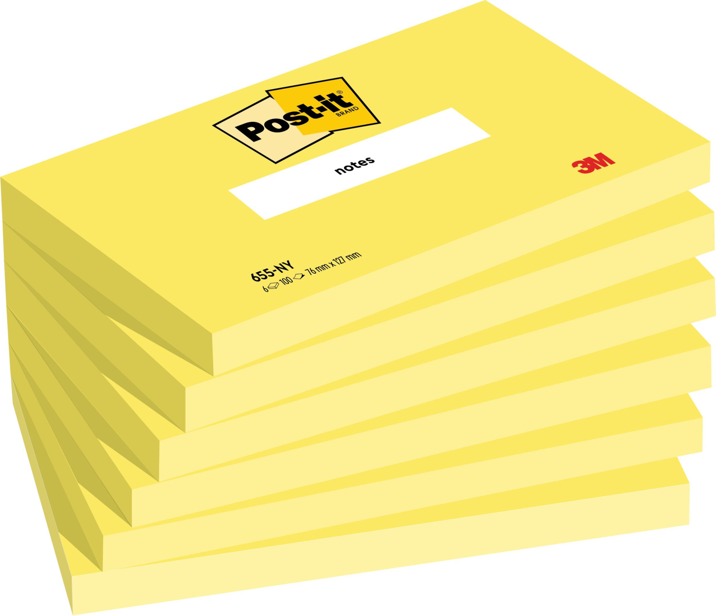 Post-it® Notitieblok 76 x 127 mm Neon Geel