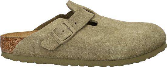 Birkenstock Boston Suede Unisex Clogs - Kaki - Size 39