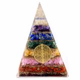Ancient Wisdom Orgonite Piramide - Zeven Chakra Bloem des Levens - 70 mm