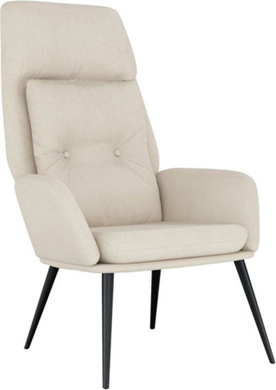 vidaXL Relaxstoel kunstsuède crèmekleurig