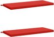 vidaXL Coussins de banc SOEST 2 pièces 100% Polyester Rouge 110 x 50 x 5 cm