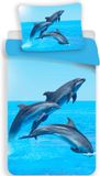 Sweet Home Jerry Fabrics Dolfijnen dekbedovertrek 140 x 200 cm - 70 x 90 cm - polyester