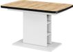Vicco Eettafel Fenaro, Goudkleurig Eiken/Wit, 120-160 x 80 cm