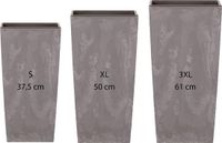 Prosperplast Lot de 3 Pots Hauts Urbi Square Effet Plastique Gris Clair 11,4x26,6x49 cm