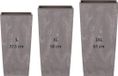 Prosperplast Lot de 3 Pots Hauts Urbi Square Effet Plastique Gris Clair 11,4x26,6x49 cm