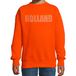 Bellatio Decorations Glitter Holland sweater oranje met steentjes/rhinestones voor kinderen - Oranje fan shirts - Holland / Nederland supporter - EK/ WK trui / outfit 130/140 (9-10 jaar)