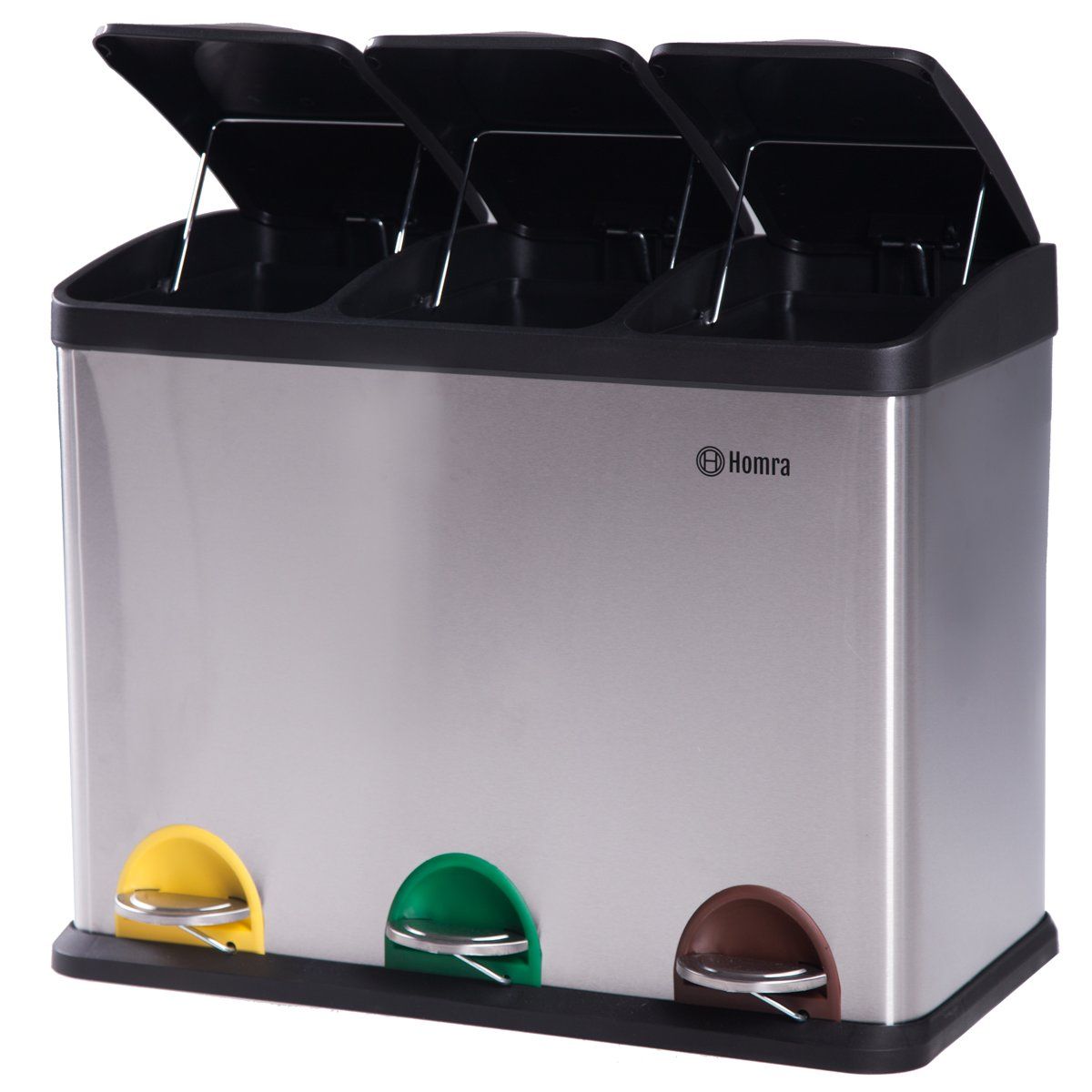 HOMRA Recycle afvalemmer - 3 X 15L - rvs