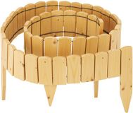 Merkloos Relaxdays Borderrand - 200x10 cm - flexibel - hout - lichtbruin