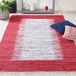SAFAVIEH Montauk Collection 152 x 244 cm Ivory and Red Low Pile Area Rug