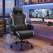 Chaise de jeu inclinable avec repose-pieds et support lombaire, 150 kg, 70 x 70 x 123,5-133 cm, noir et blanc