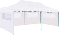 vidaXL Partytent pop-up met zijwanden 3x6 m staal wit