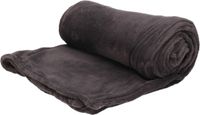 H&S Collection Couverture polaire - polyester - 125 x 150 cm - anthracite - chaud - doux