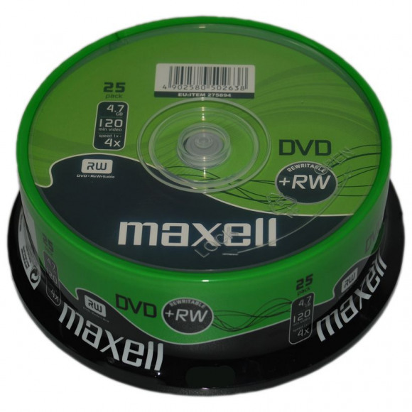 Maxell DVD+RW 120/4.7GB Spindle 25 4X