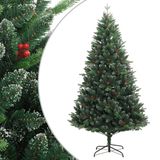 vidaXL Kunstkerstboom met scharnieren en rode bessen 180 cm
